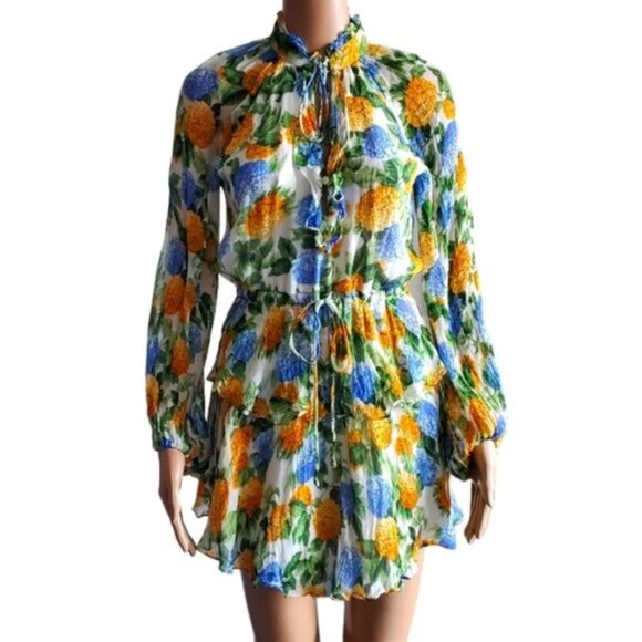 Alice McCall Porcelain By Your Side Floral Mini Dress Size 2 - Picture 1 of 13